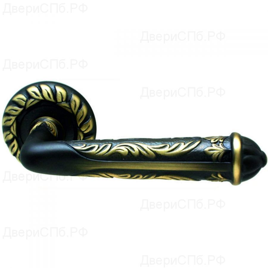 Дверная ручка на розетке 1035 Rubin 60 мм Затемненная бронза